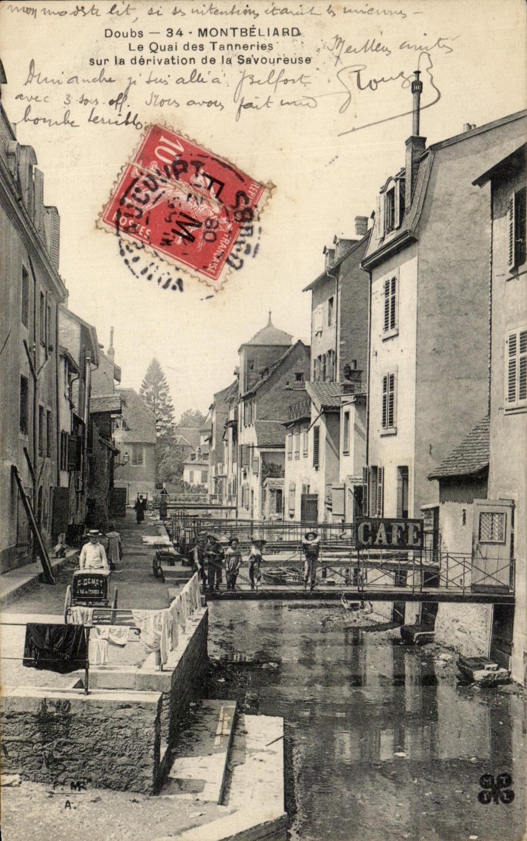 CPA Doubs Montbeliare Le Quai Des Tanneries Sur La Derivation de la Savoreuse