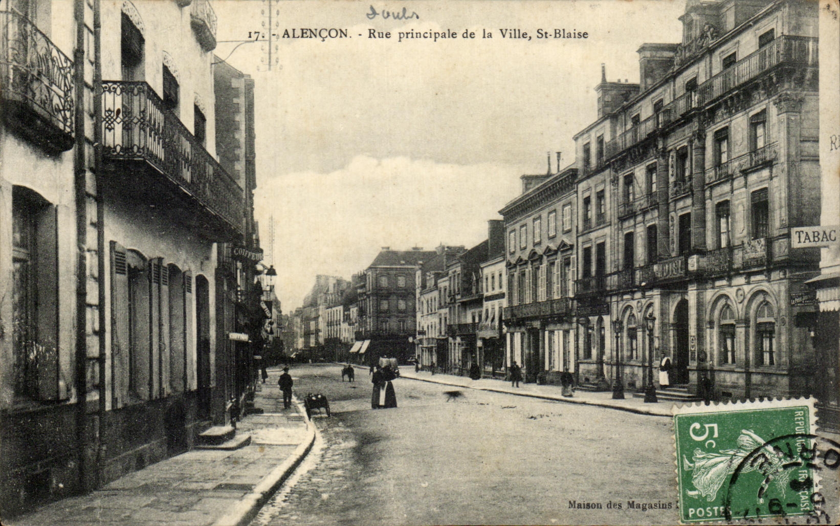 CPA Alencon Rue Principale De La Ville St Blaise