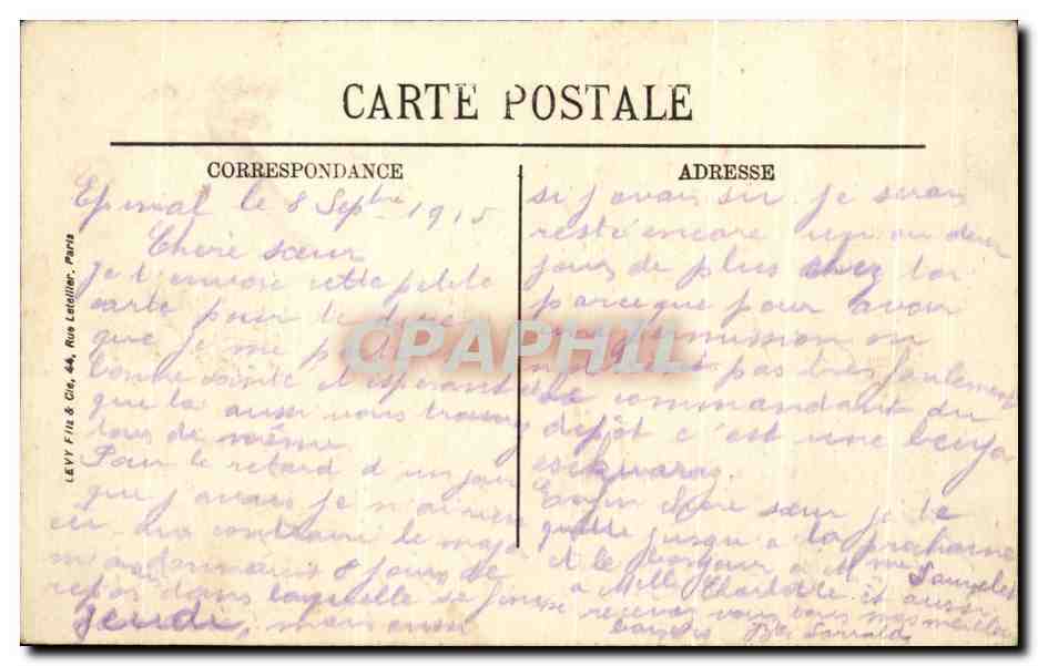 Épinal — Le Canal et les Quai des Bons-Enfants — Édition des Magasins Réunis — Rückseite