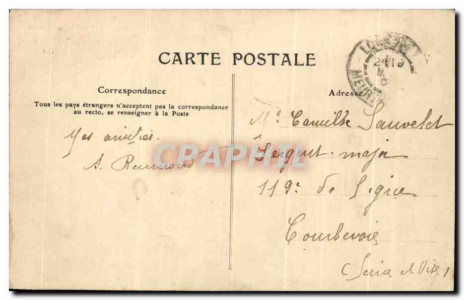 Longwy, Ville-Basse, l'École Communale et la Grande Rue — Meurthe-et-Moselle — éditeur inconnu, n° 13 — Reverso