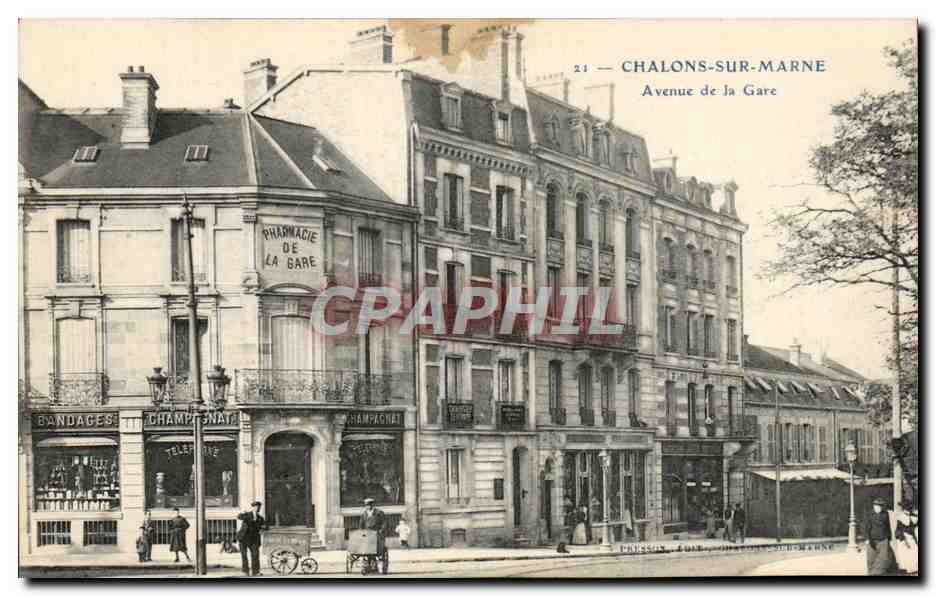 CPA Chalons Sur Marne Avenue de la Gare