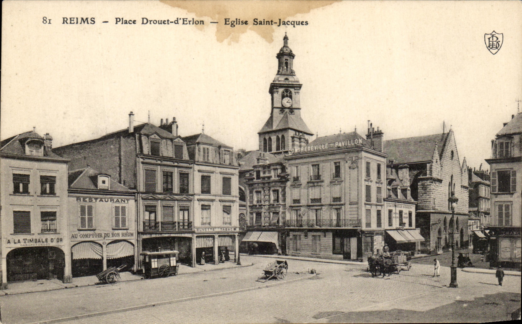 CPA Reims Place Drouet d'Erlon Eglise Saint Jacques
