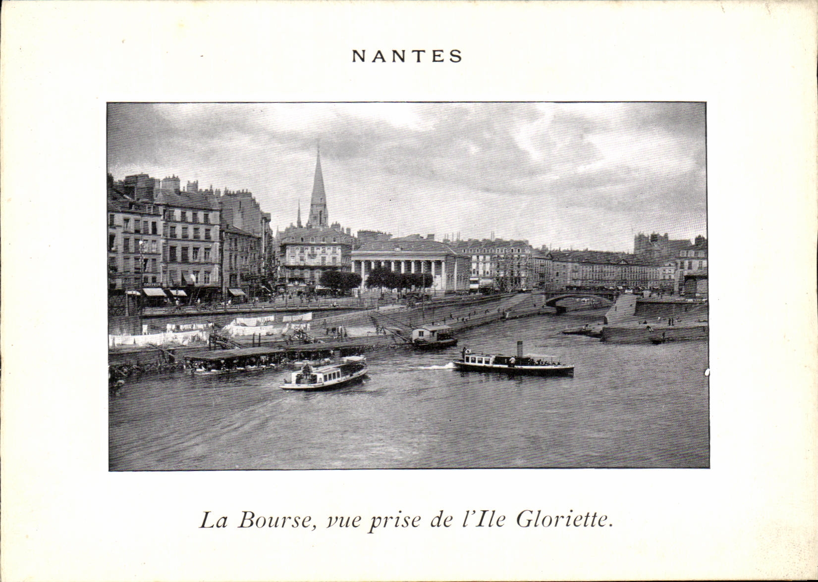 NANTES — La Bourse, vue prise de l'Île Gloriette — CPAPHIL