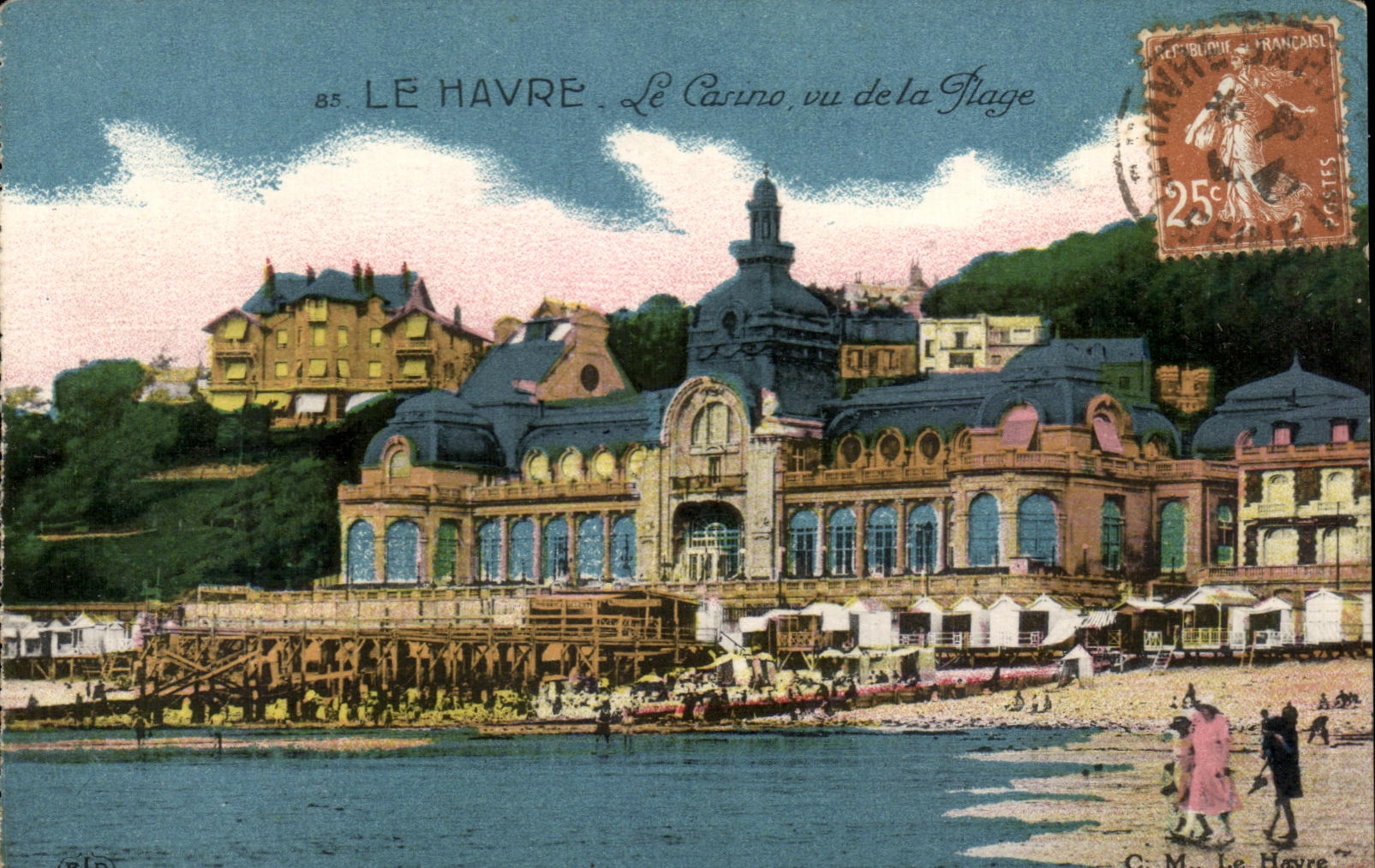 CPA Le Havre Le Casino Vu De La Plage