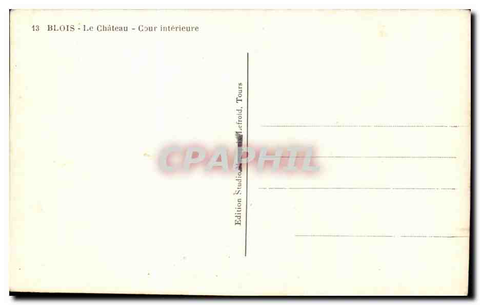 CPA Blois Le Chateau Cour Interieure — Verso