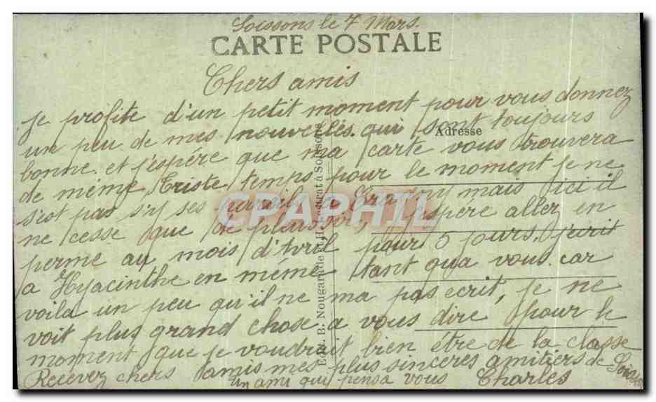 CPA Soissons L'Hotel de Ville — Rückseite