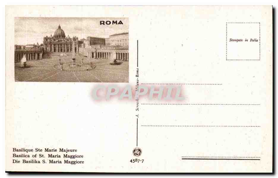 CPA Roma Basilica di Maria Maggiore — Rückseite