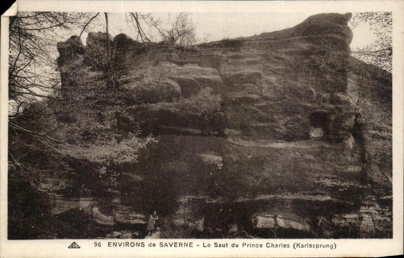 Environs de Saverne — Le Saut du Prince Charles (Karlssprung) — Éditeur RB, n° 96