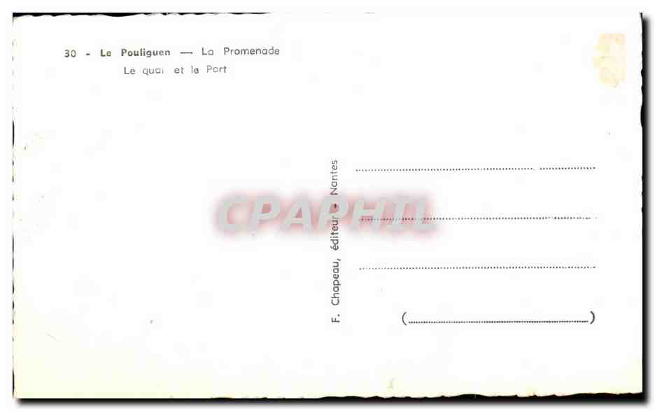 CPA Le Pouliguen La Promenade Le quai et le Port — Verso