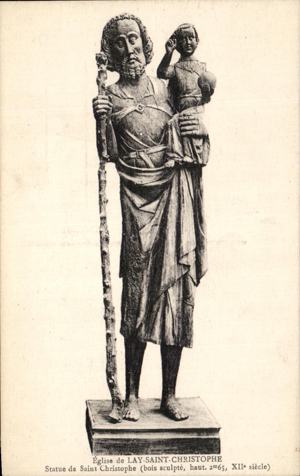 CPA Eglise de Lay Saint Christophe statue de Saint Christophe