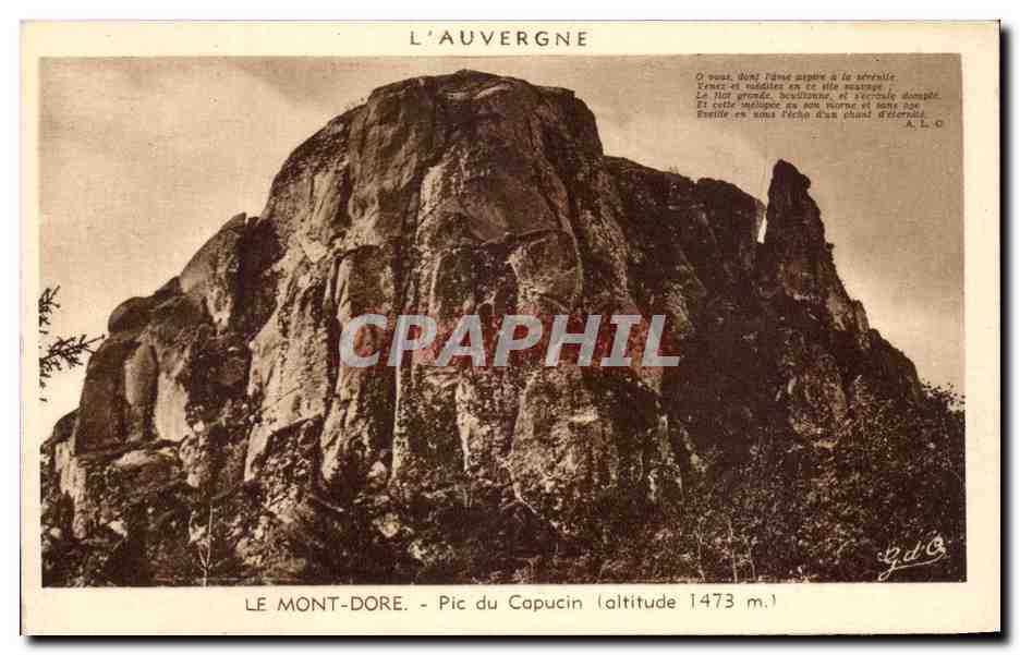 Le Mont-Dore - Pic du Capucin (altitude 1473 m.) — L'Auvergne — éditeur A.L.O.