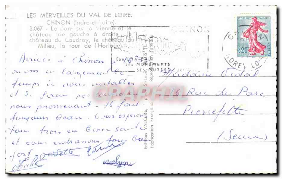 CPA Merveilles Du Val De Lore Chinon — Rückseite