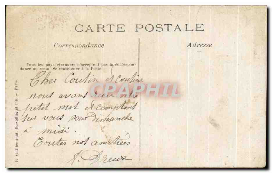 CPA Train et gare — Rückseite