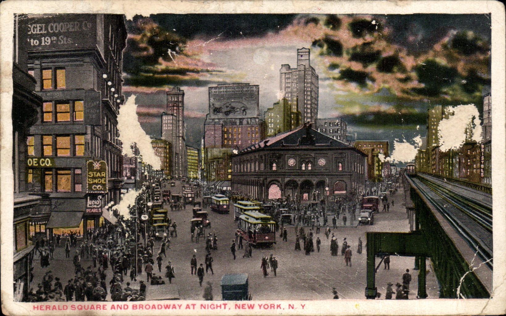 CPA Herald Square And Broadway At Night New York