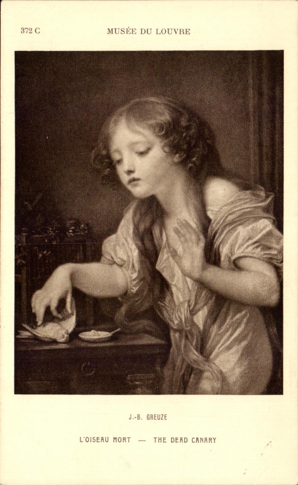 CPA Greuze L'Oiseau Mort The Dead Canary Musee du Louvre Paris