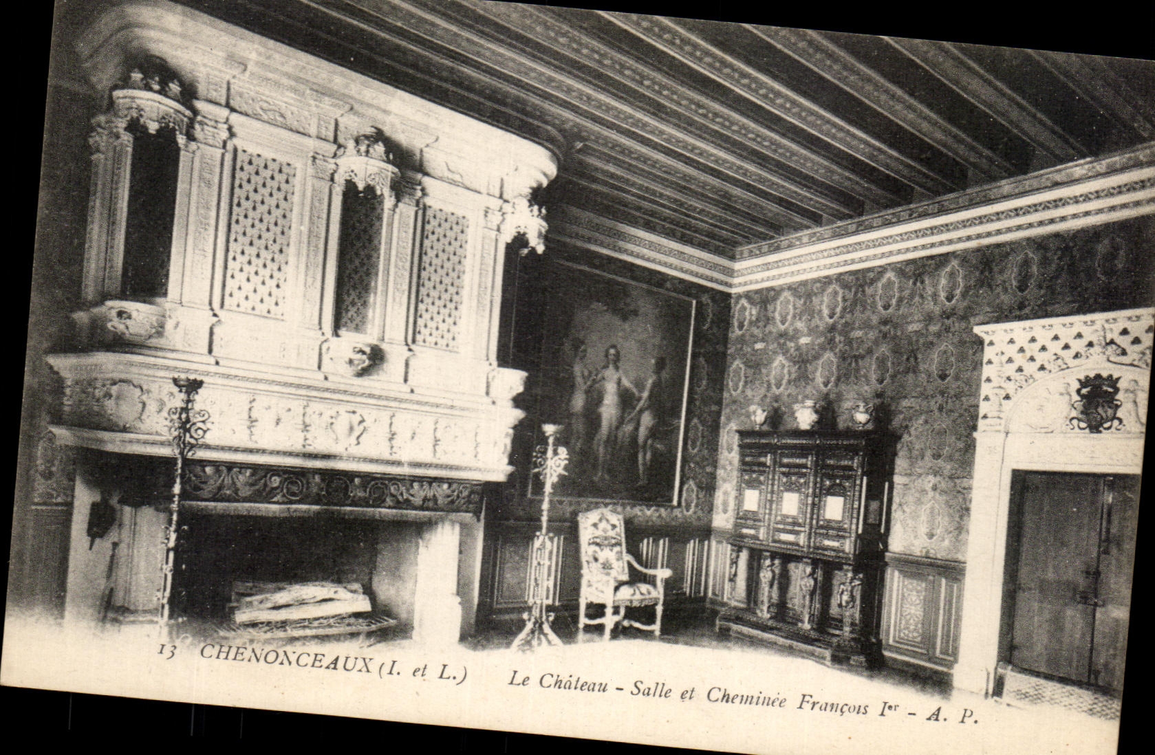 CPA Chenonceaux Le Chateau Salle et Chemine Francois 1er