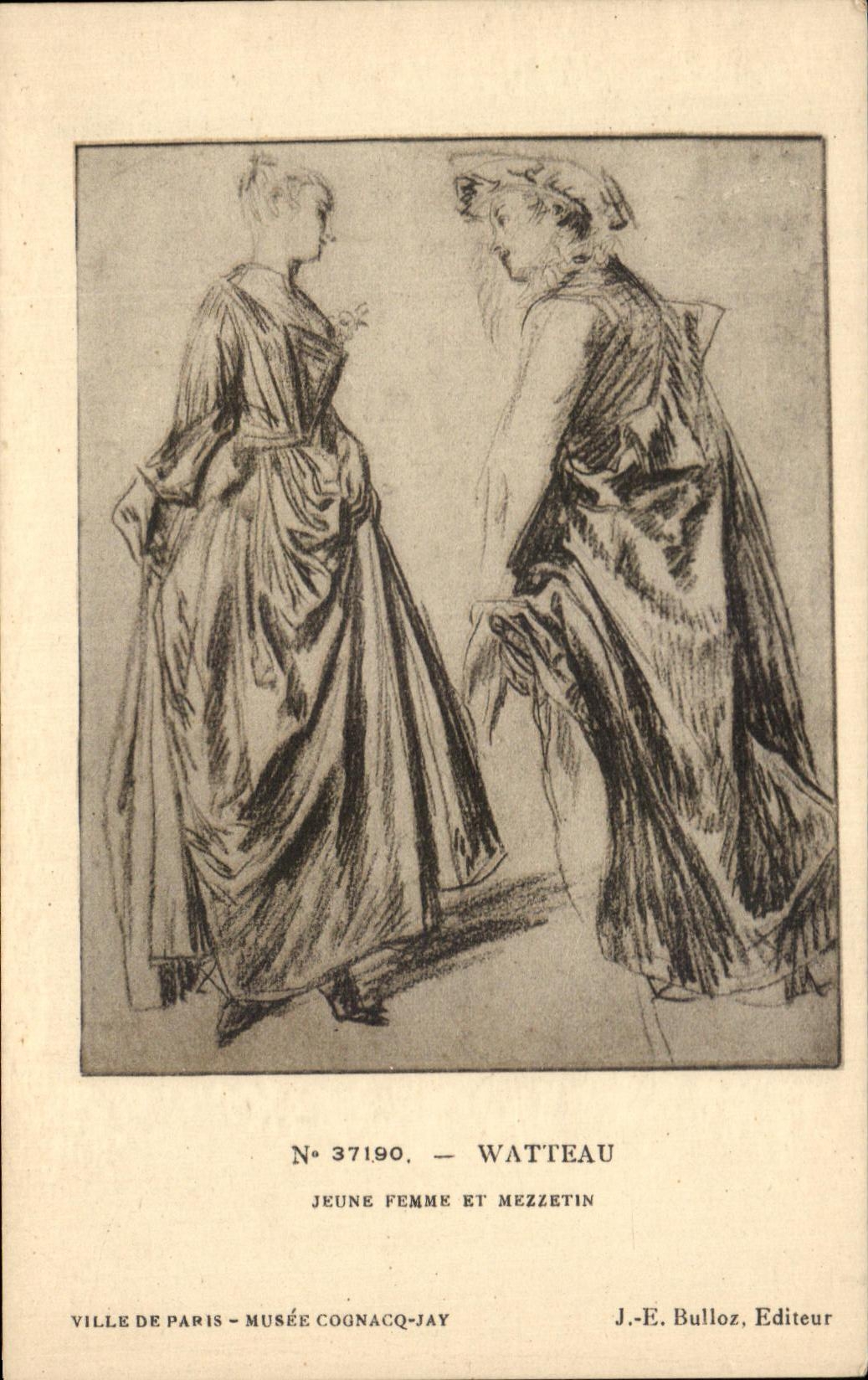 CPA Watteau Jeune Femme Et Mezzetin Paris Musee Cognacq-Jay