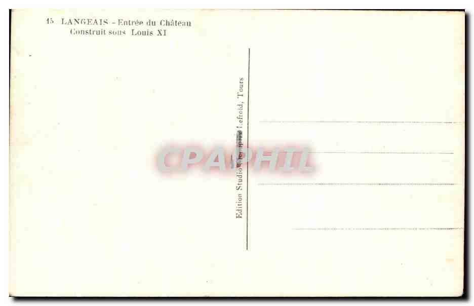 CPA Langeais Entree du Chateau  — Rückseite