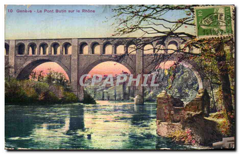 CPA Geneve Le Pont Butin Sur Le Rhone