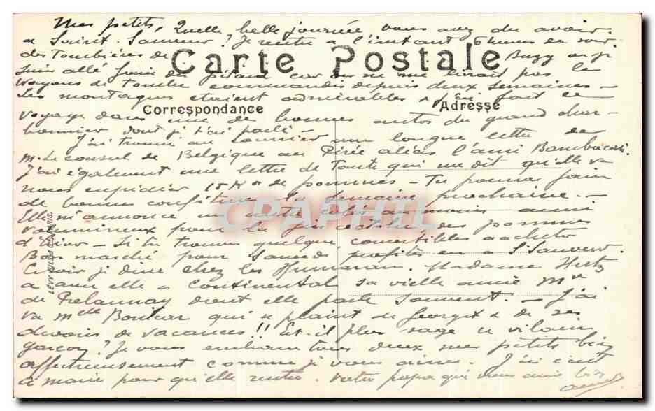 CPA Pau VuePrise de Jurancon — Verso