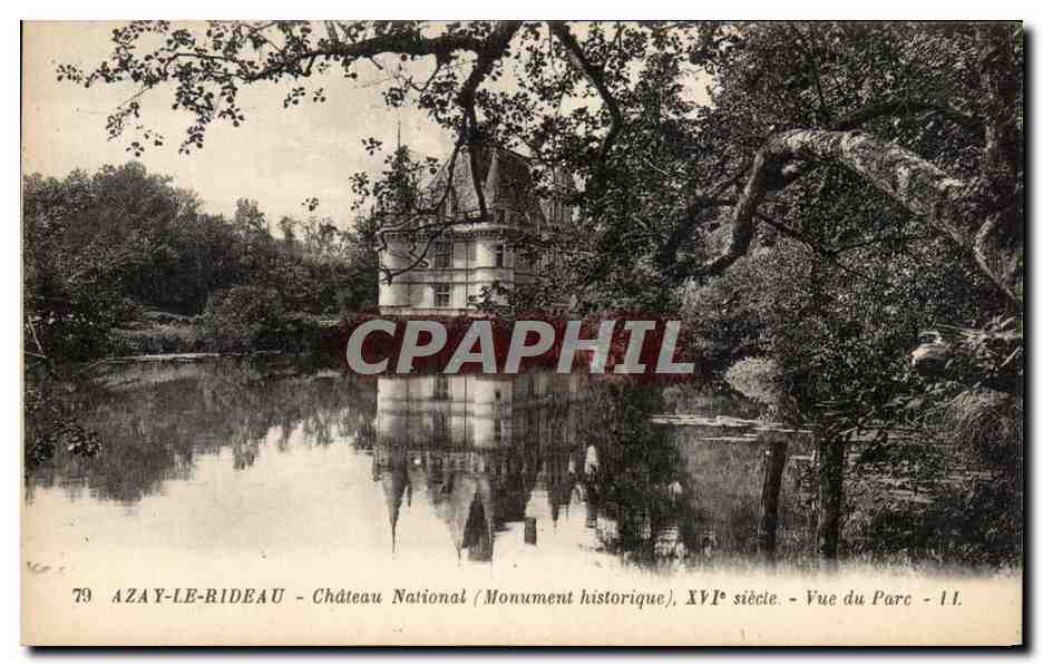 CPA Azay le Rideau Le Chateau National Vue du Parc