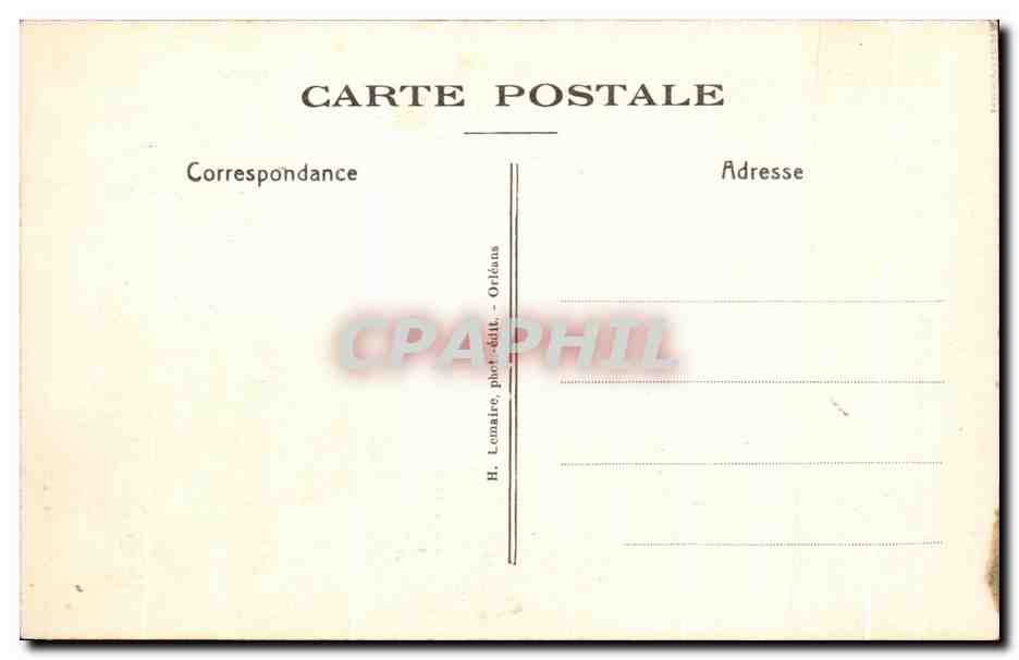 Basilique de Cléry (Loiret) — La Vierge miraculeuse sur son trône — H. Lénaire, phot.édit., Orléans — Verso