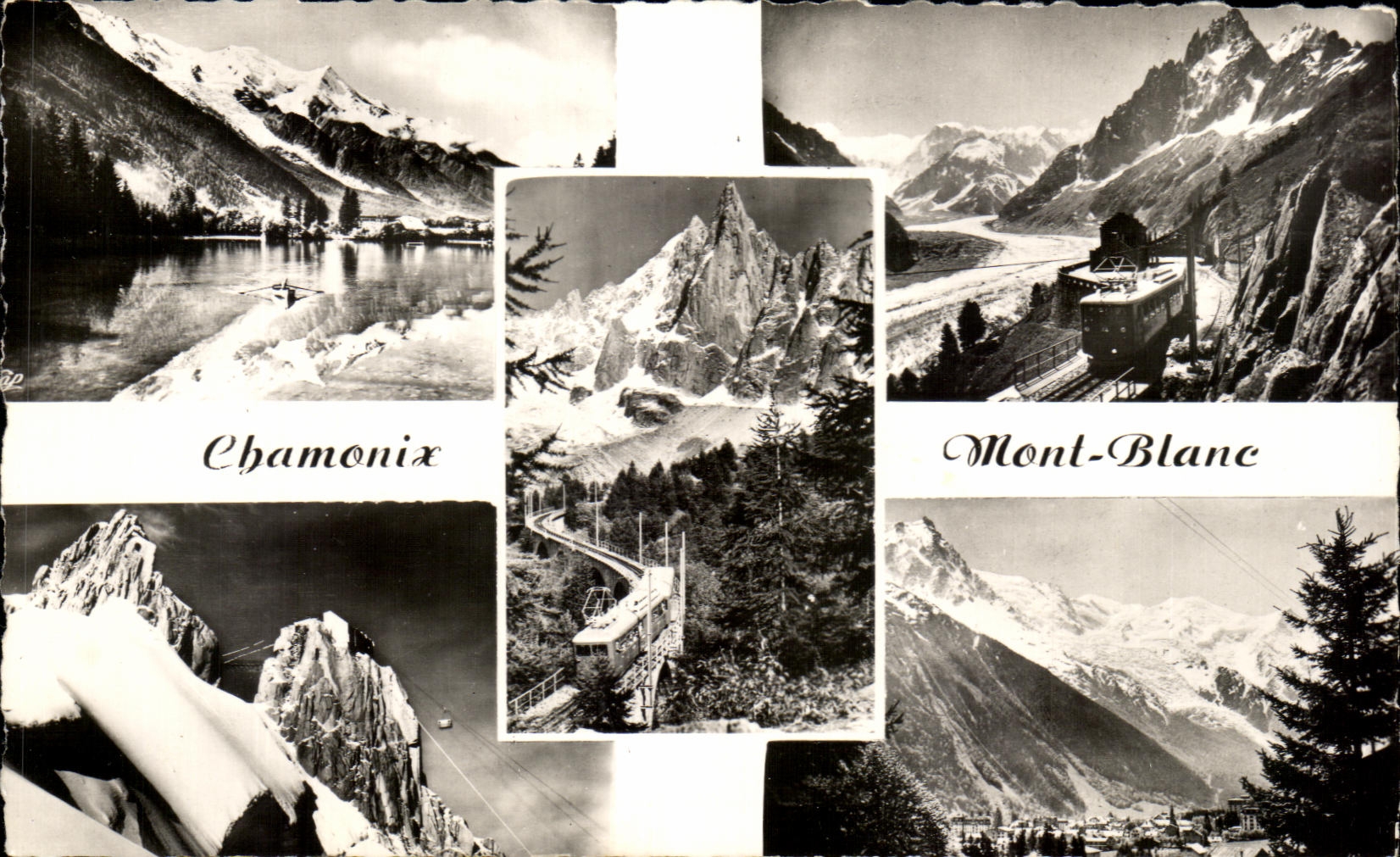 CPA Chamonix Mont Blanc Chemin de fer de Montenvers Aiguille du Dru Teleferique