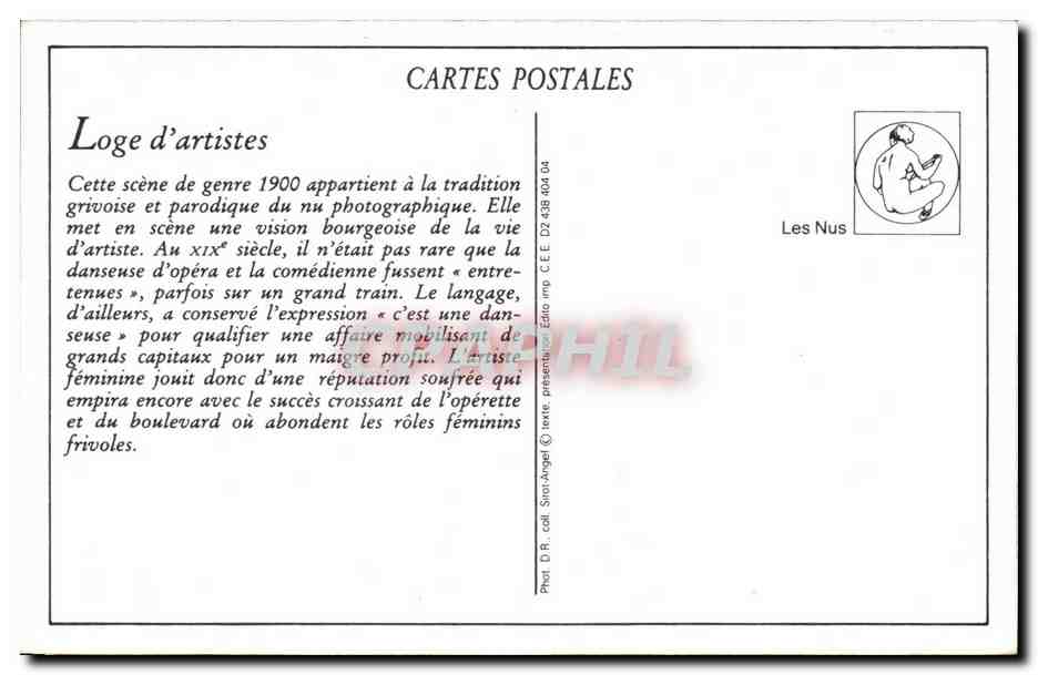 REPRO Loge d' Artistes L'Opera Femmes nues erotique erotic — Rückseite