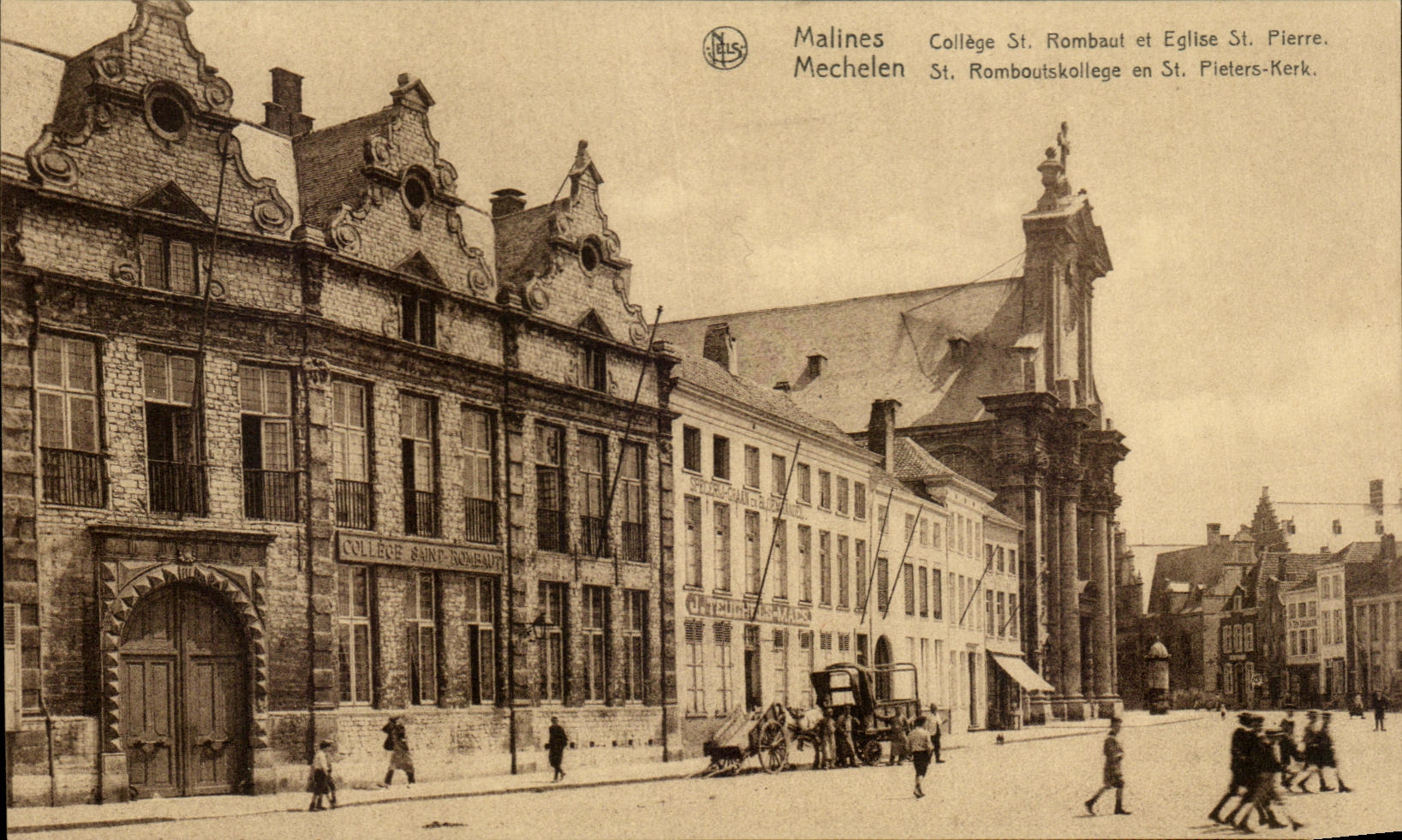 CPA Malines College St Rombaut et Eglise St Pierre Mechelen