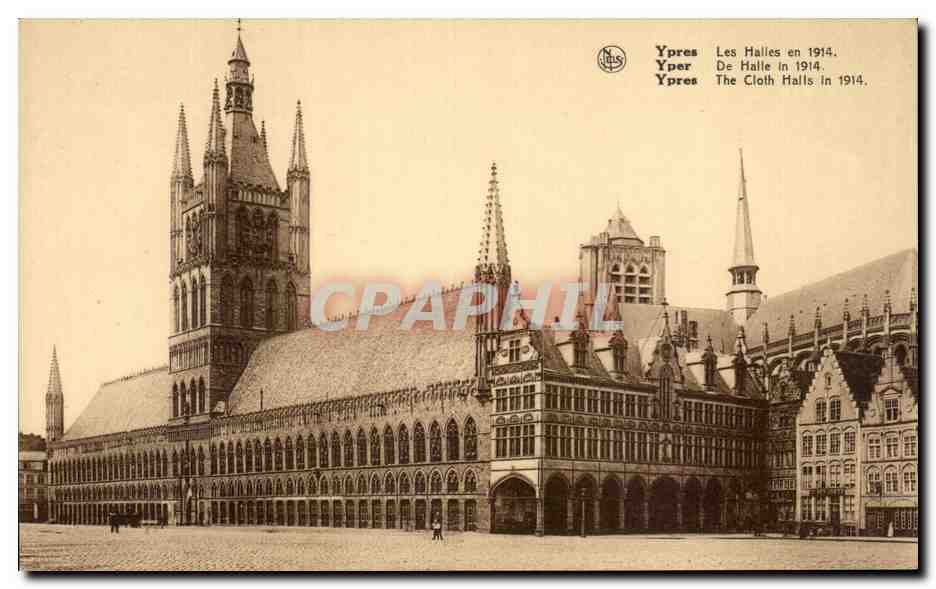 Ypres — Les Halles en 1914 — Éditeur Thill, série 19, n° 5