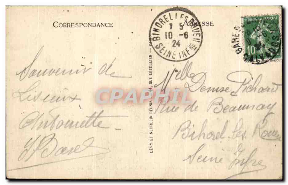 CPA Lisieux Ancien Palais Epicopal La Chambre Doree — Rückseite