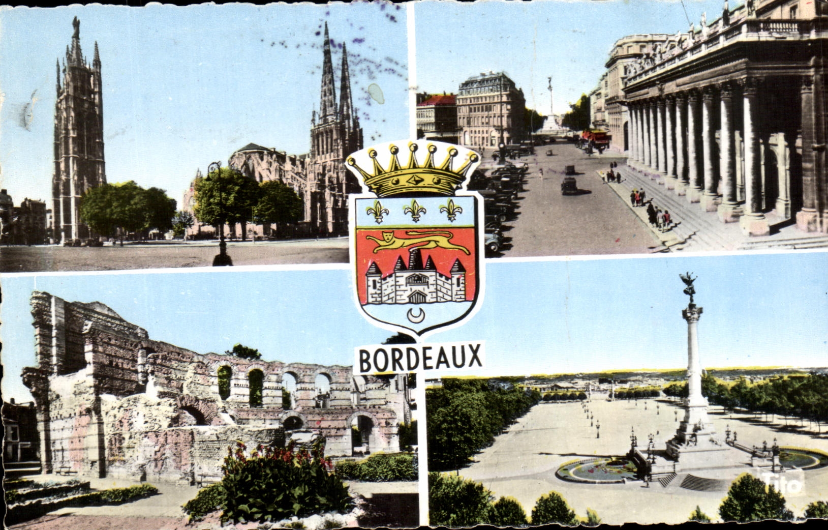 Bordeaux — Cathédrale, Grand Théâtre, Palais Gallien, Ruines romaines — éditeur Brio