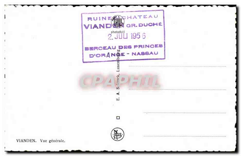 CPA Vianden Vue generale Luxembourg — Rückseite