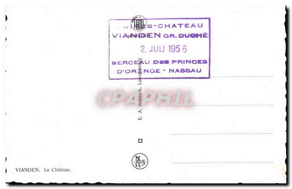 CPA Vianden Le Chateau Luxembourg — Back