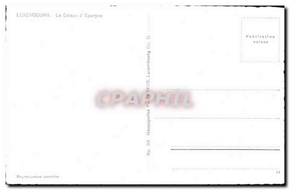CPA Luxembourg La Caisse d'Epargne — Rückseite