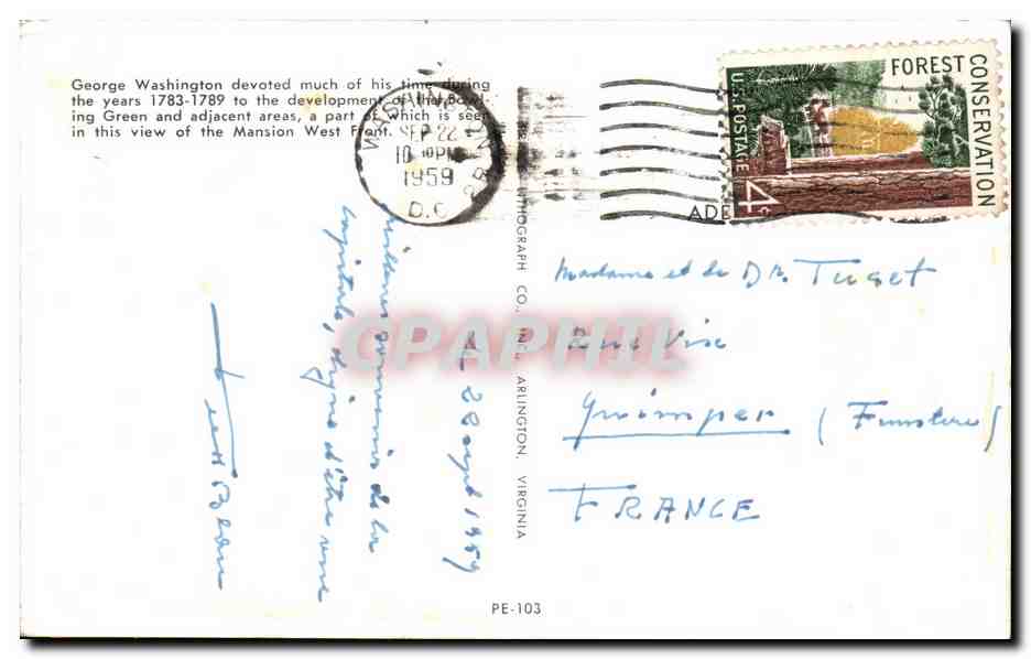 CPA George Washinggton Devoted Much Of His The Years To The Developed — Rückseite