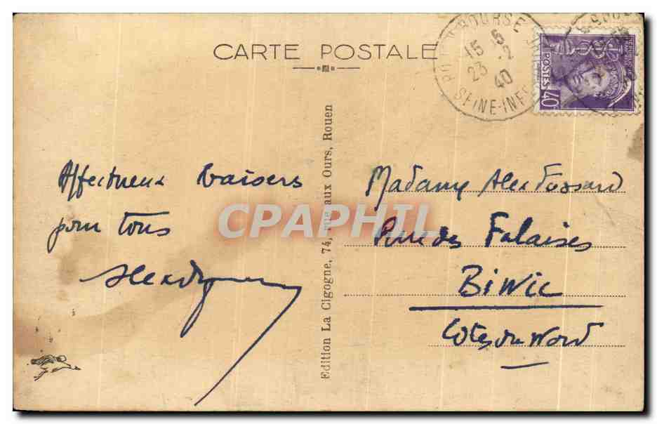 CPA Rouen Vue Generale Vers La Seine — Verso
