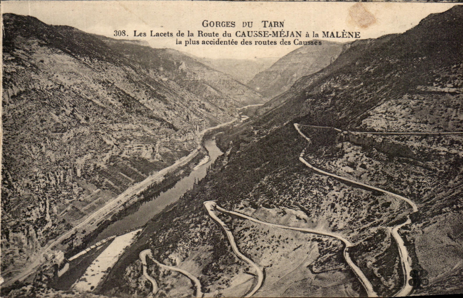 Gorges du Tarn — Les Lacets de la Route du Causse-Méjan à la Malène — n°308