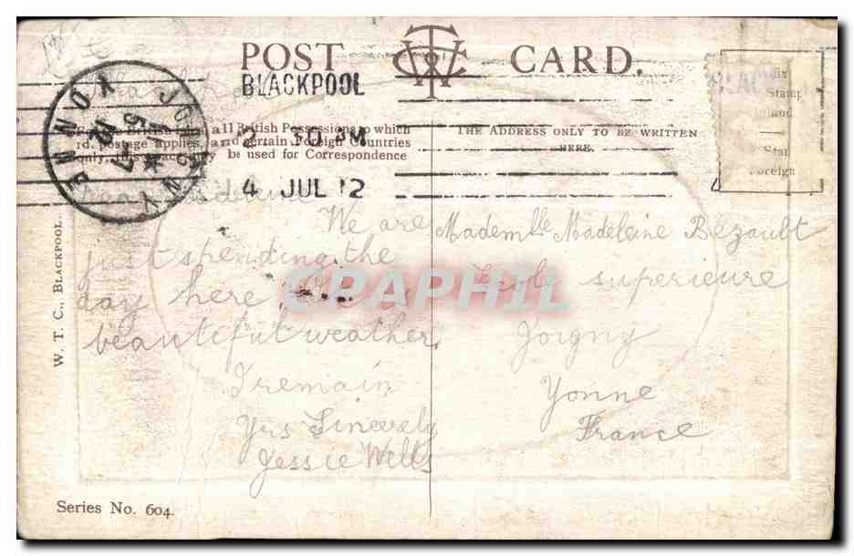 CPA Metropole Hotel And Promenade Blackpool — Rückseite