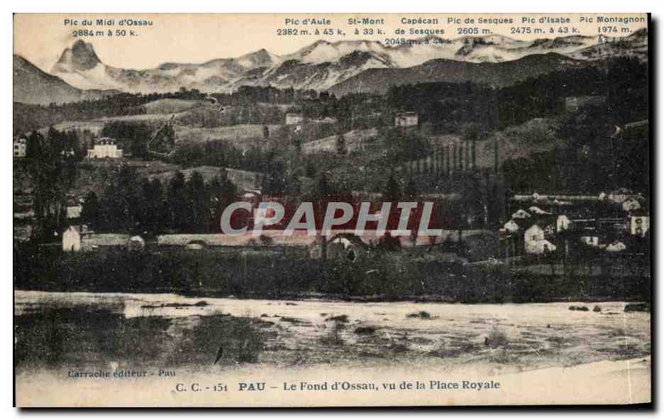 CPA Pau Le Fond d'Ossau vu de la Place Royale