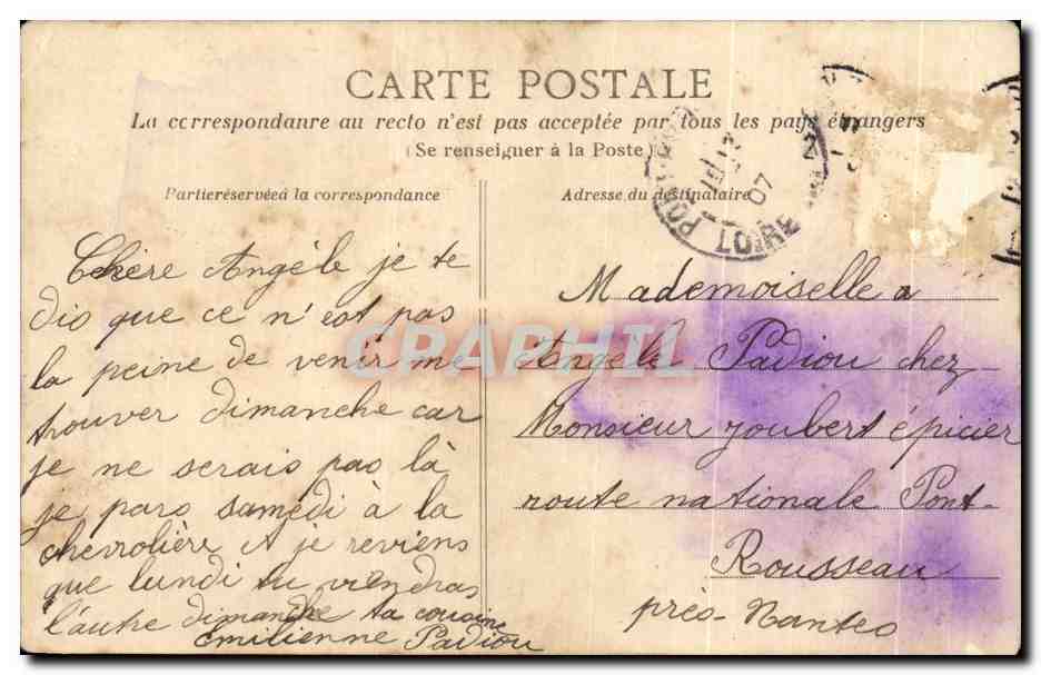 CPA Nantes Le Jardin des Plantes Le Jardin Botanique et les Serres — Rückseite