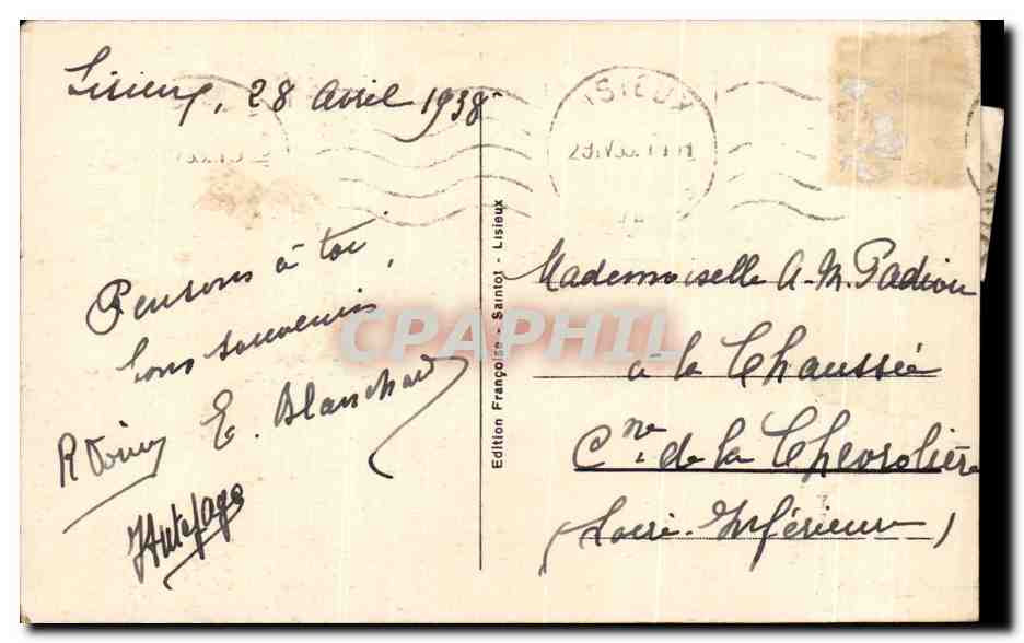 CPA Lisieux Vue partielle vers la Basilique — Verso