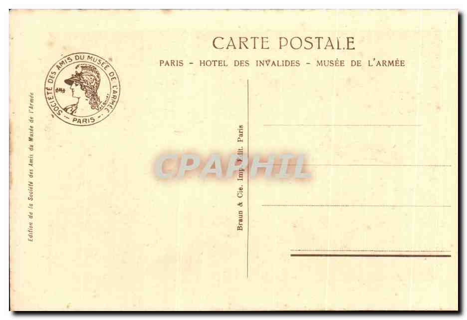 CPA Salle Francois 1er Musee de l'armee Invalides Paris Armures — Rückseite