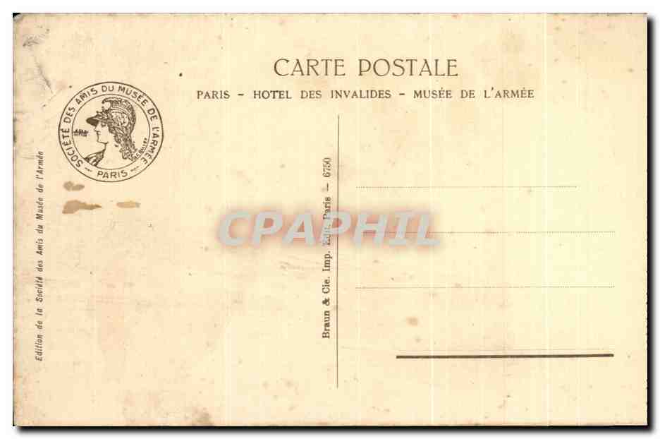 CPA Maurice Dubois Les Deux Sacrifices Musee de l'armee Invalides Paris Militaria Christ Ange — Rückseite