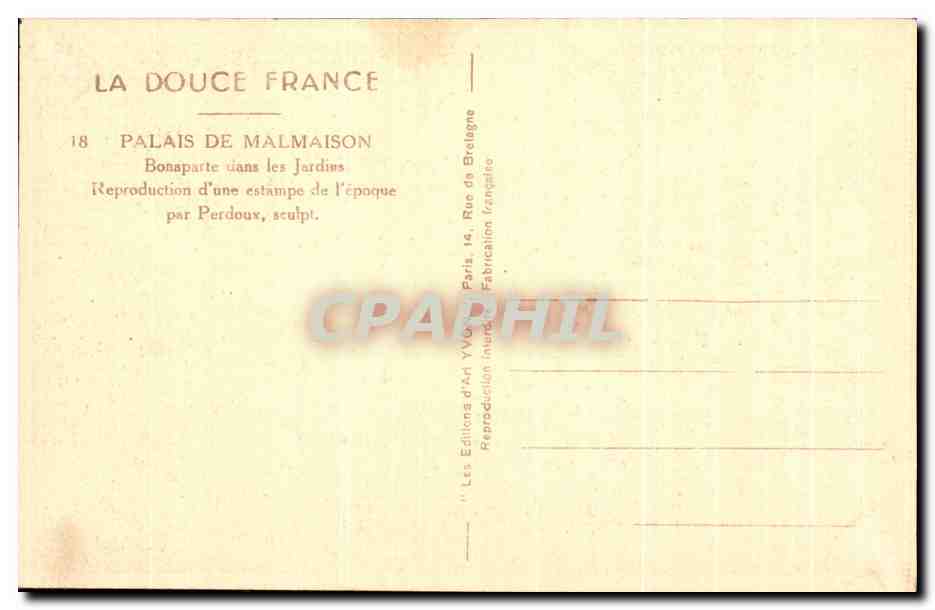 CPA Palais De Malmaison Salle Du Conseil Napoleon  — Rückseite