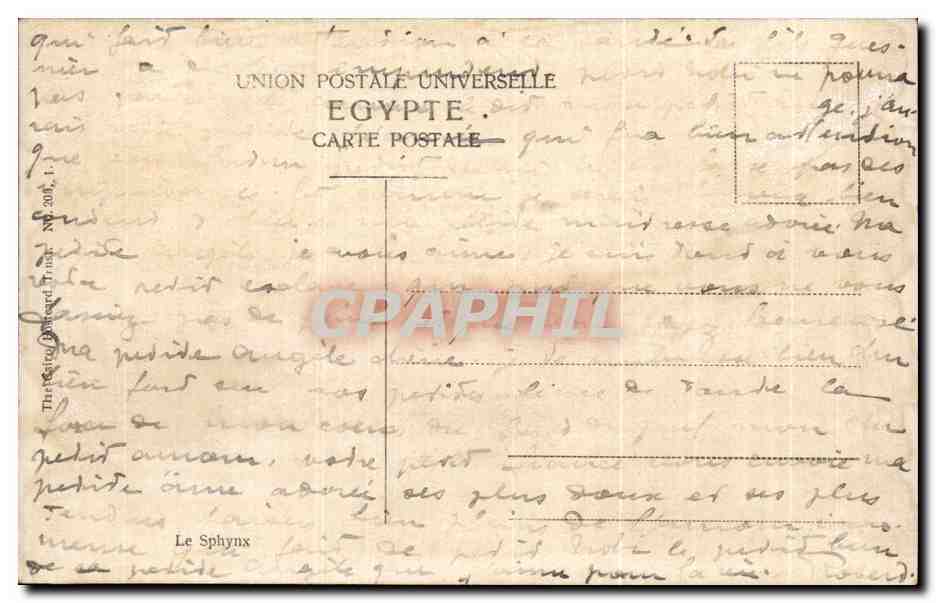 Le Sphinx — Égypte — Union Postale Universelle, Égypte — Rückseite