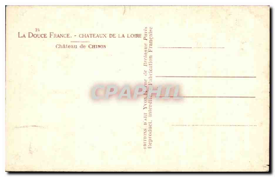 CPA La Douce France Chateaux De La Loire Chateau De Chinon — Rückseite