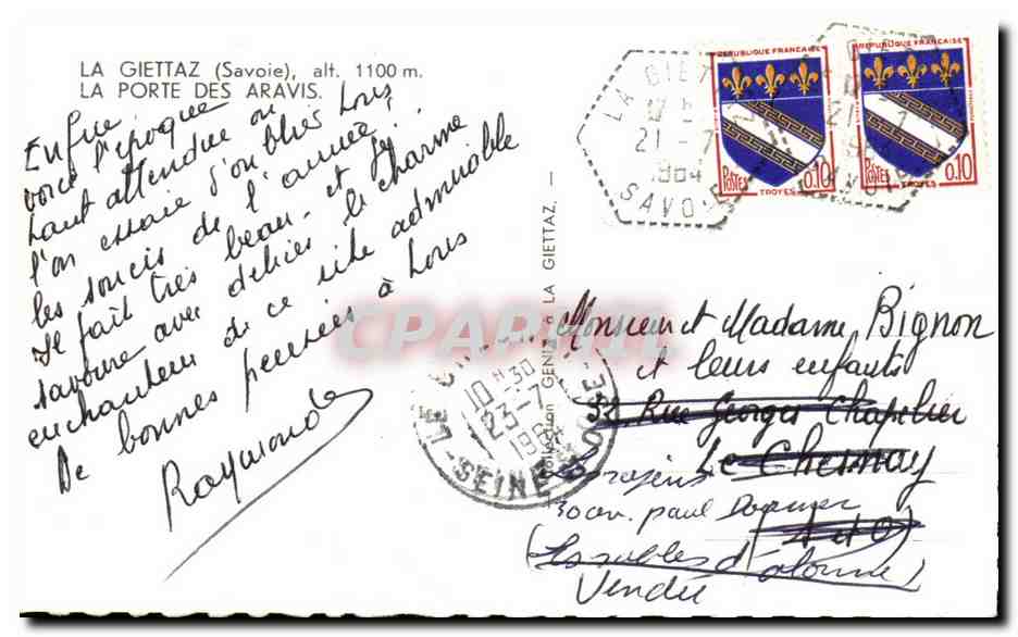 CPA La Giettaz La Porte Des Aravis — Rückseite