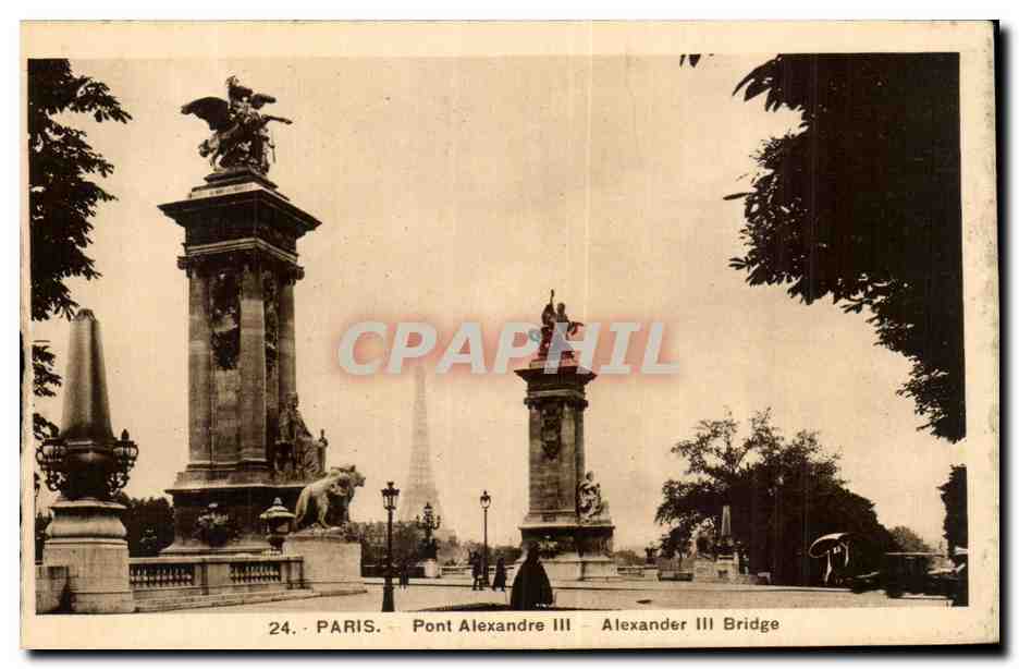 CPA Paris Pont Alexandre III Tour Eiffel