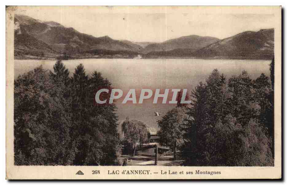 LAC D'ANNECY — Blick auf den See und seine Berge — C.P. Photomechanisch - Stilssround-Chilti